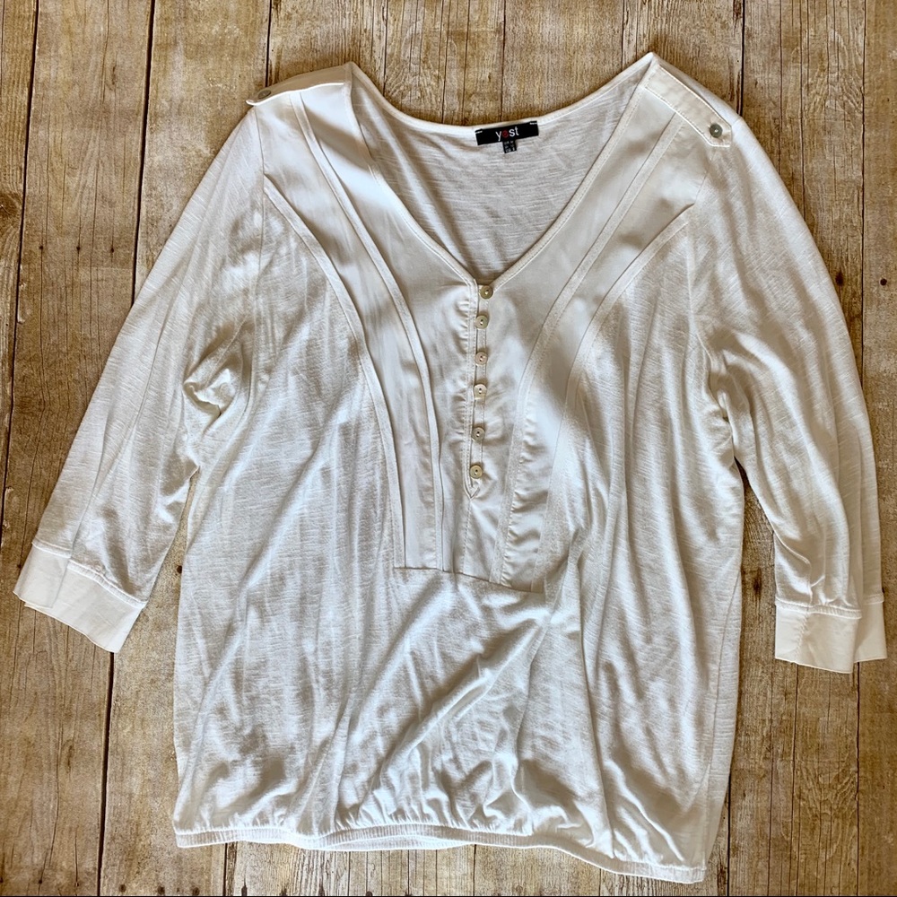FREE yest white/cream 3/4 length sleeve top